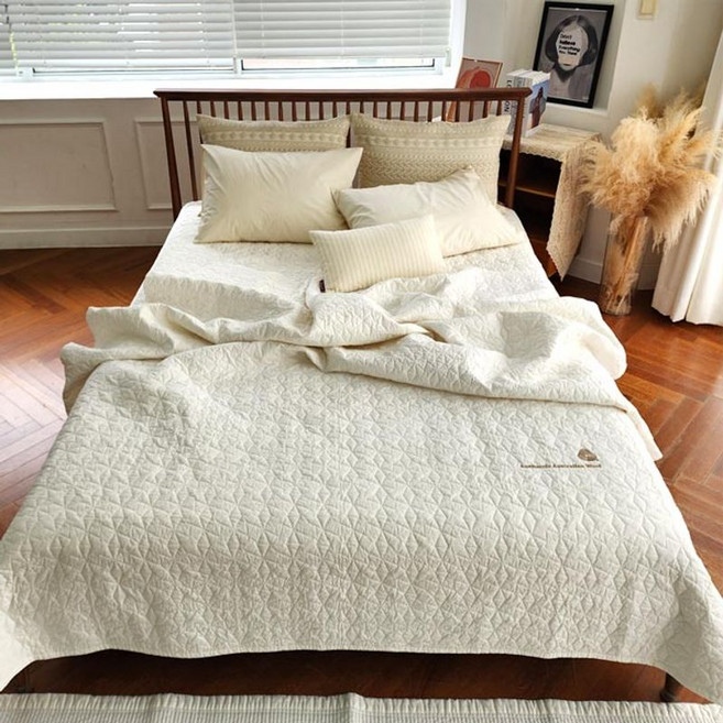 도담 광목 호주산 양모 워싱 스프레드, 0.5cm, 내추럴베이지