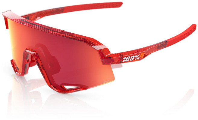 100% 고글 슬렌데일 트러슬러센트 캄프리 레드 하이퍼 파이어 레드 미러 렌즈 러닝 마라톤 선글라스, 1개