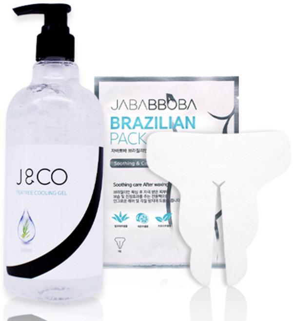 라몽 제이엔코 에프터왁스 진정보습 티트리 쿨링겔 500ml + 자바뽀바 브라질리언 팩 1매, 1세트