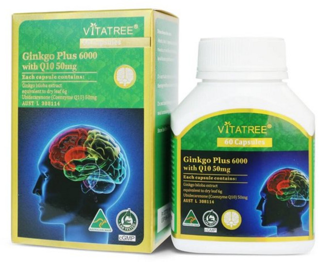 호주 비타트리 은행잎추출 징코 풀러스 6000 코엔자임 Q10 50mg 60정