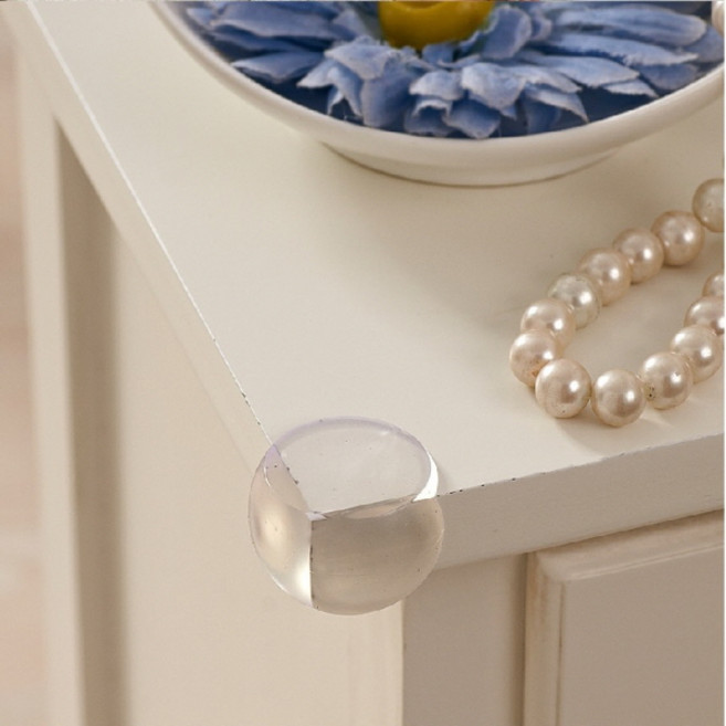 룩앤쿵 모서리 보호 가드 캡 투명 원형 4P 코너 책상 탁자 아기 어린이 보호 가드, 단품, 1개