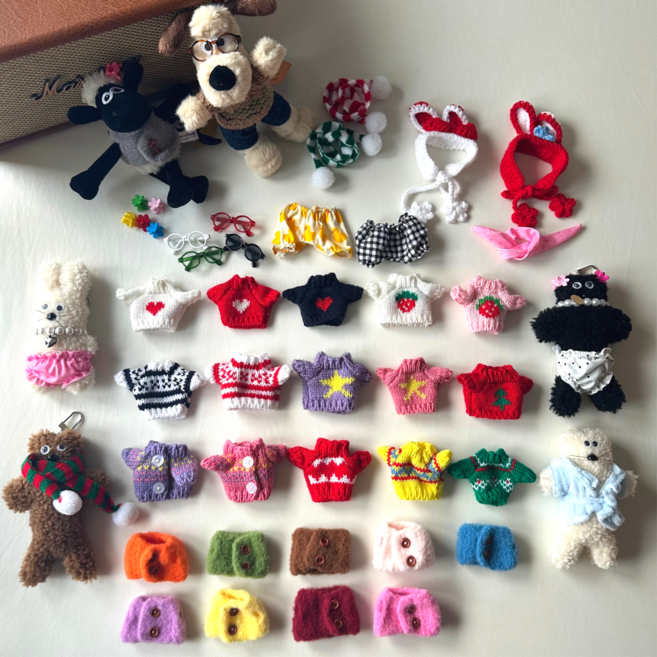 [몽키투독] 모루인형옷 10cm 15cm 인형키링옷 니트 조끼 땡땡이빤쮸 목돌이 악세사리, 53.블루머리핀, 1개