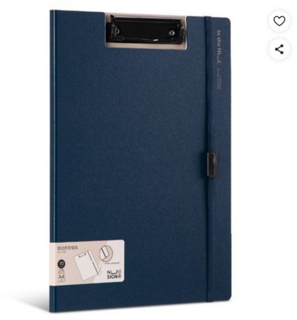 델리 누사인 고정스트랩 커버 클립보드 A4 180-NS, 1COLOR(네이비), 2개
