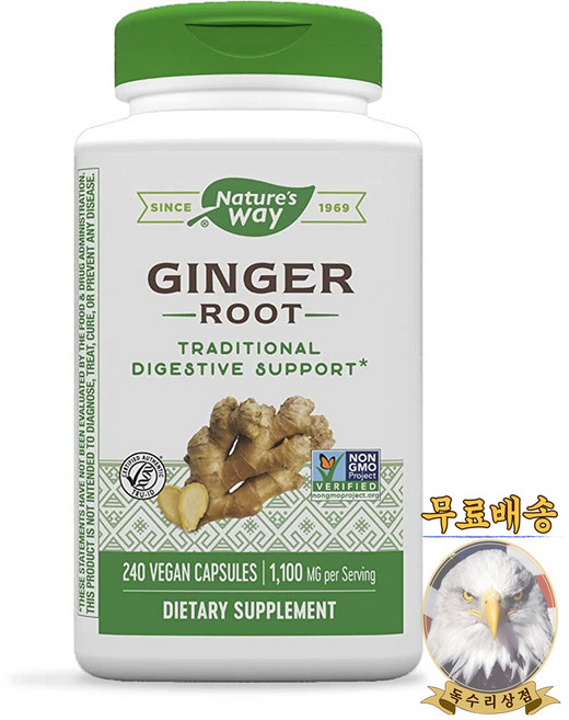 네이쳐스웨이 프리미엄 허브 생강뿌리 1100mg 240캡슐 Natures Way Premium Herbal Ginger Root 1100 mg 240 Capsules, 240정, 1개