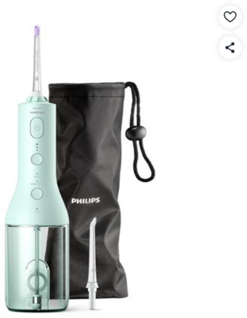 필립스 소닉케어 무선 파워플로서 3000 구강세정기, 0 HX3826/34 (필립스정품/2종노즐포함), 아쿠아