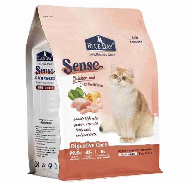 毛樂子寵物 【倍力BLUE BAY EASY】亮毛美膚 成幼貓化毛配方 SENSE 低敏乾糧 貓食, 1個, (升級版)腸胃保健-田野雞,6kg-【不能選萊爾富/可宅配】, 6kg, 雞