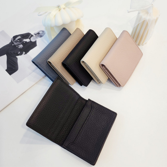 썸윈 파스텔 소가죽 수제 명함지갑 카드홀더 커플 지갑 선물박스포장포함