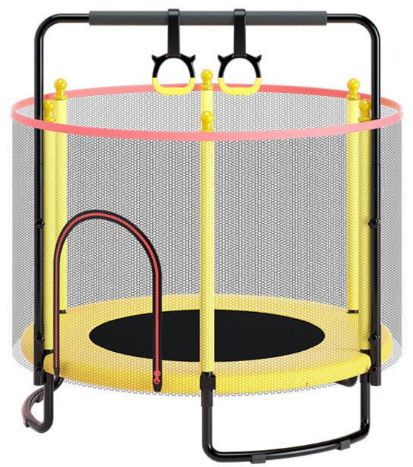 PHYCO 미니 트램폴린 저소음 실내 운동 거실, J레드 풀도장 360도 손잡이 풀업바