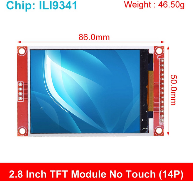240x320 2.8" SPI TFT LCD 터치 패널 직렬 포트 모듈(PBC ILI9341/ST7789V 포함) 2.8인치 디스플레이(터치, 2 8 NO ILI9341, 1개