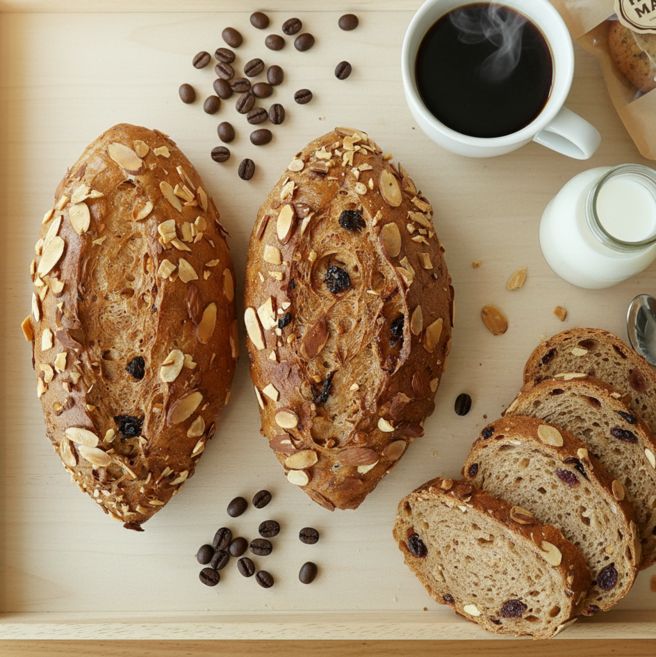 직스더브레드 천연발효 유기농밀 커피 모카빵 사워도우 깜빠뉴 설탕무첨가 280g x 4개 (총 1.12kg)