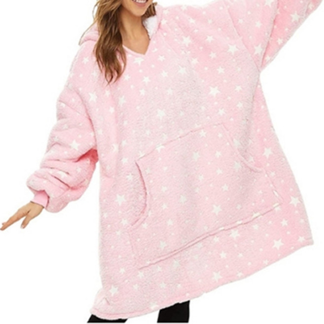 극세사수면잠옷 원피스 롱치마 임산부 파자마야광 후드 잠옷 극세사 빅사이즈 임부복 핑크