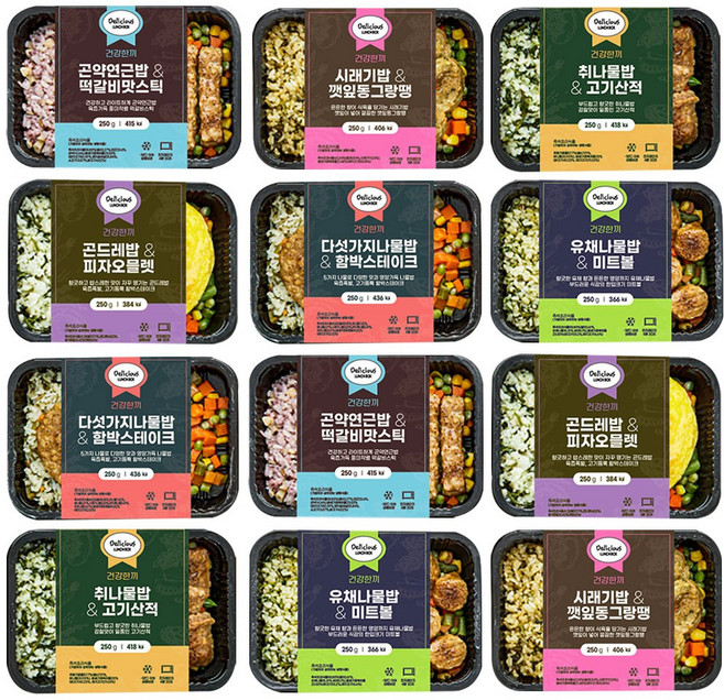 리빙케이푸드 건강하게 맛있는 시즌3 나물밥 도시락 6종 12팩, 12개, 250g