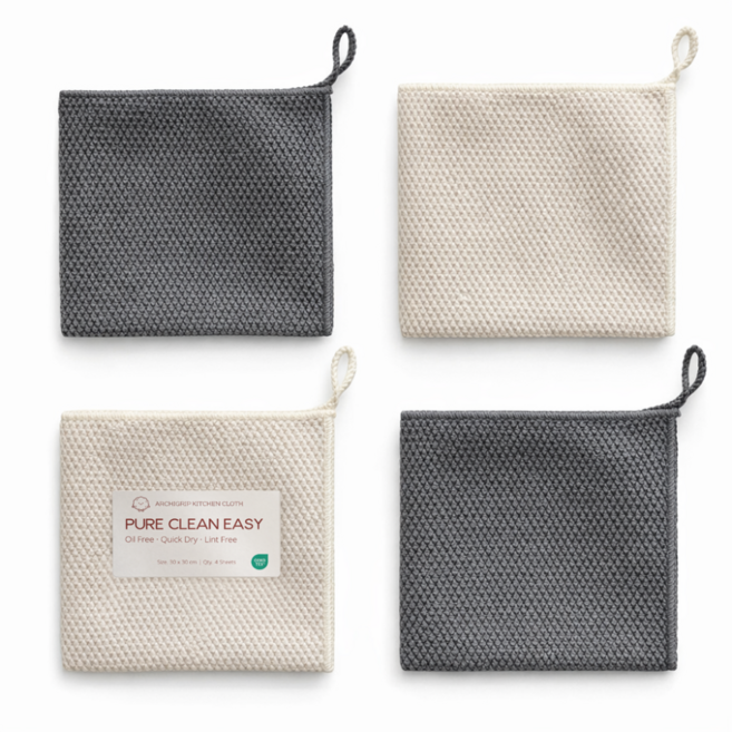 아키그립 다용도 주방 행주 4개입 세트, 1개