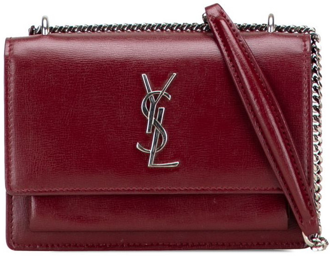 생 로랑 중고 2017 카프스킨 모노그램 선셋 체인 지갑 크로스 백