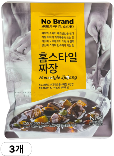 노브랜드 홈스타일 짜장 100g x 3팩 NoBrand Home Style Jjajang 100g x 3Pack, 100g x 3봉지, 3개