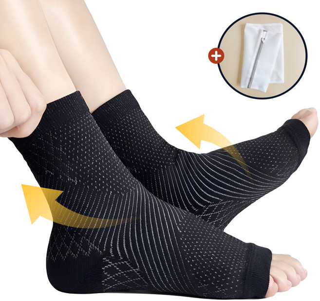 고탄력 원해아 2세대 얇은 데일리 발목보호대 2P, 블랙, 1개