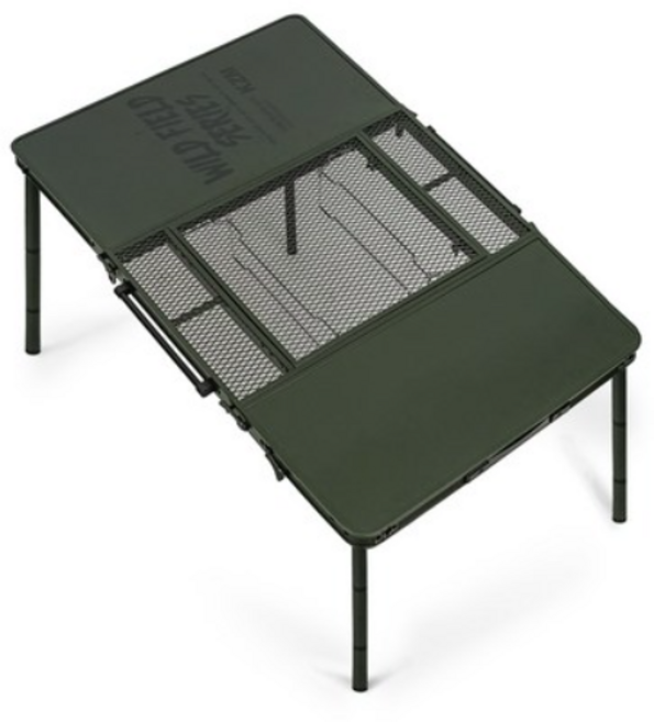 카즈미 와일드 필드 3폴딩 BBQ 캠핑테이블, 올리브 카키색상