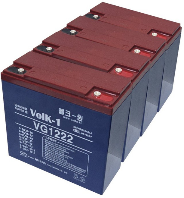 VG1222 12V 22Ah 배터리 48V 22Ah(22AhX4) 48V 20Ah 6-DZM-22 6-DZF-22 6-DZF-22.5 6-DZF-23 호환 밧데리, 4개