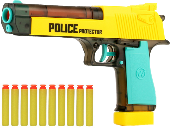 兒童玩具槍 柔軟子彈左輪手槍 角色扮演安全玩具, 黃色, 1個