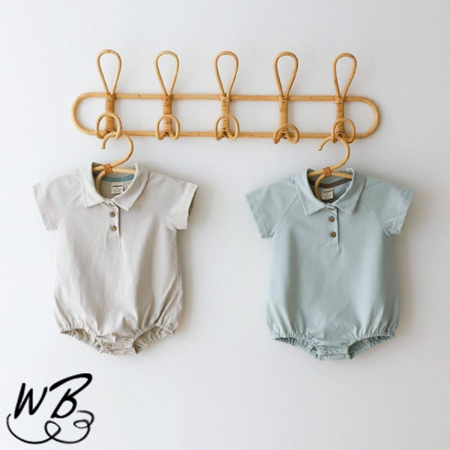 신생아 아기 카라 반팔 베이비슈트 여름아기옷