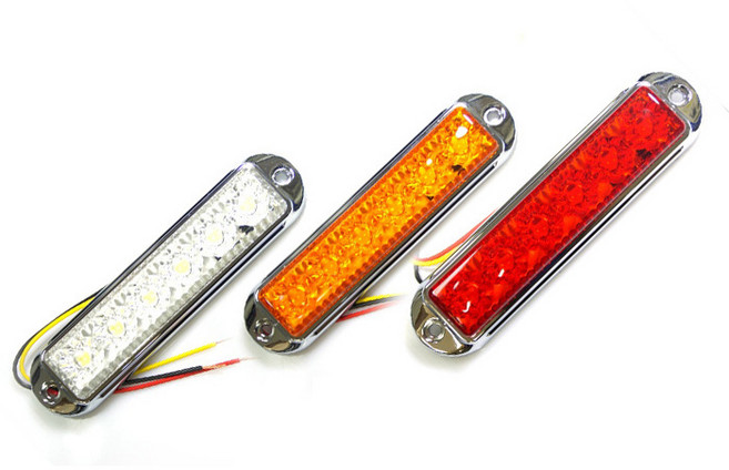 [무배]국제산업 6구 LED 사이드 램프 (24V) 보조라이트 화물차 대형차, 옐로우, 1개