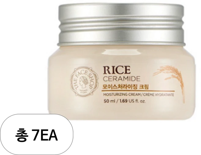 더페이스샵 라이스 & 세라마이드 모이스처라이징 크림, 50ml, 7개 - 쿠팡