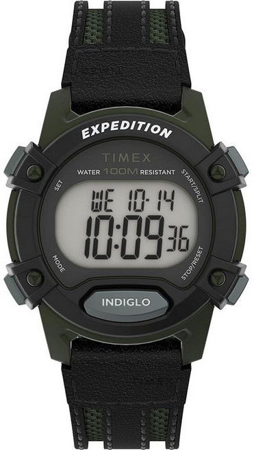 Timex 유니 익스페디션 CAT 33mm 시계 블랙/블랙 Expedition CAT 중간 사이즈 33mm, 블랙/디지털/그린