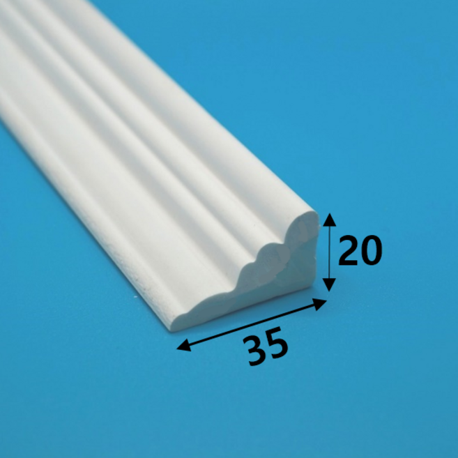 PVC몰딩 천장몰딩 35x20 504유선형몰딩 (길이 2.4미터) 1개
