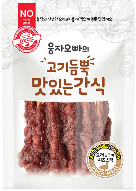 웅자오빠의 고기듬뿍 맛있는간식 - 오리 고구마 치즈 스틱 [NEW] 5개, 210g