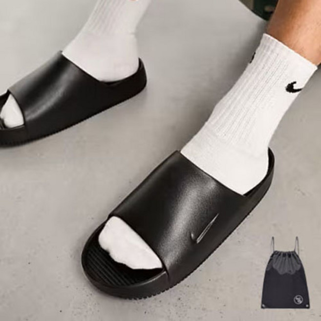 나이키 국내정품 물놀이 데일리 블랙 슬라이드 슬리퍼(PG신발가방세트)