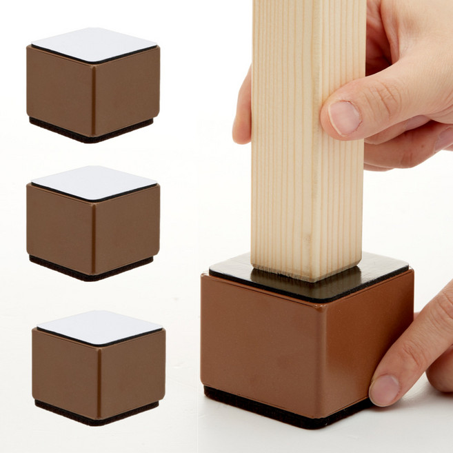 곽씨네 슈퍼 가구 다리 높이조절발 60x52mm 사각, 브라운, 4개