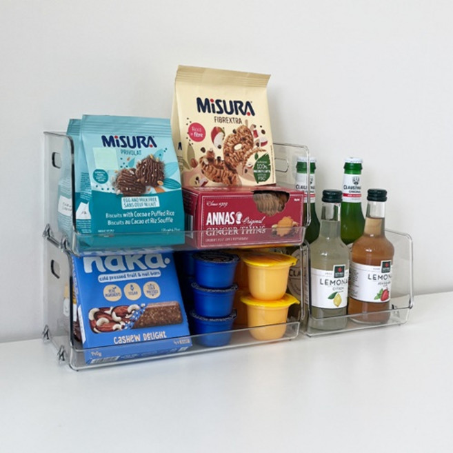 스퀘어상점 아크릴 투명 홈카페 정리함 펜트리 수납함 팬트리 수납 화장품 정리 보관함, S, 1개