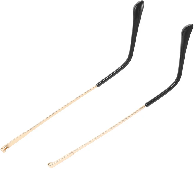 교체 안경 다리 1mm 이중 치아 금속 안경 독서용 선글라스 검정색 플라스틱 템플 팁, 02 Golden
