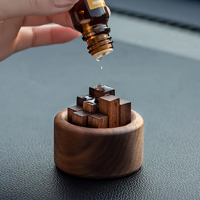 고급스러운 천연 블랙월넛 원목 아로마 오일 홀더, 우드