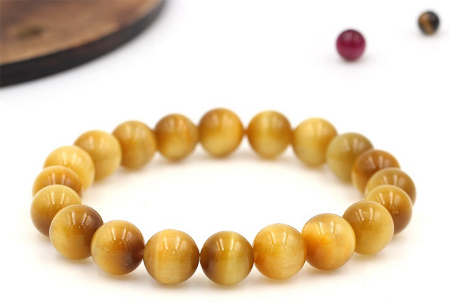 에르모사제이 젬스톤 G026_프리미엄 골드 호안석 염주 팔찌