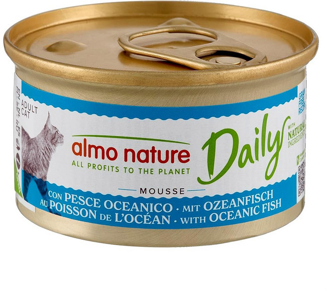 알모 네이처 데일리 곡물 프리 고양이 사료 치킨 무스 고양이를 위한 완벽한 사료 습식 사료 24팩(24 x 85g), Seafood, 85 g (pack of 24), 85g