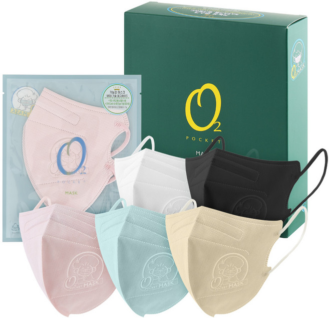 오투포켓마스크(12매입 1세트) 산소 발생 마스크 항균 마스크 차단 입냄새 제거 숨쉬기 편한 마스크, 연베이지, 1세트