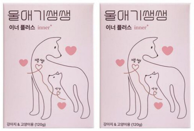 울애기쌩쌩 이너플러스 반려동물 종합영양제 기관지 심장 신장 간 케어, 60정, 2개
