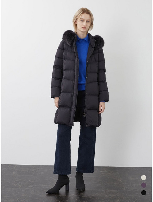 올리비아로렌 슬림 후드 구스다운 패딩 점퍼 VVPKD3WA371