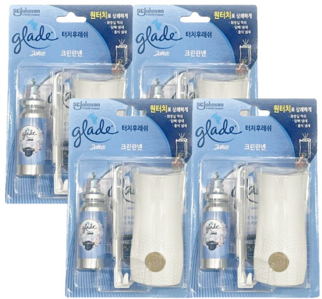 그레이드 터치후레쉬 거치대 + 방향제 리필 13ml 세트, 4개, 크린린넨