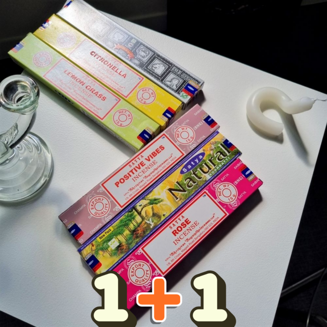 1+1 사티아 나그참파 인센스스틱 콘 홀더 향초 팔로산토 슈퍼히트, 29.캘리포니안 화이트 세이지(MUM)X2