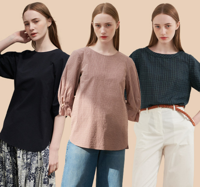 [1종]루즈핏 시어서커 블라우스