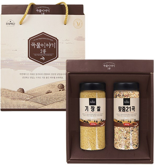 [제프몰] 곡물이야기2종(기장쌀+맞춤21곡) 곡물선물세트 답례품 1세트