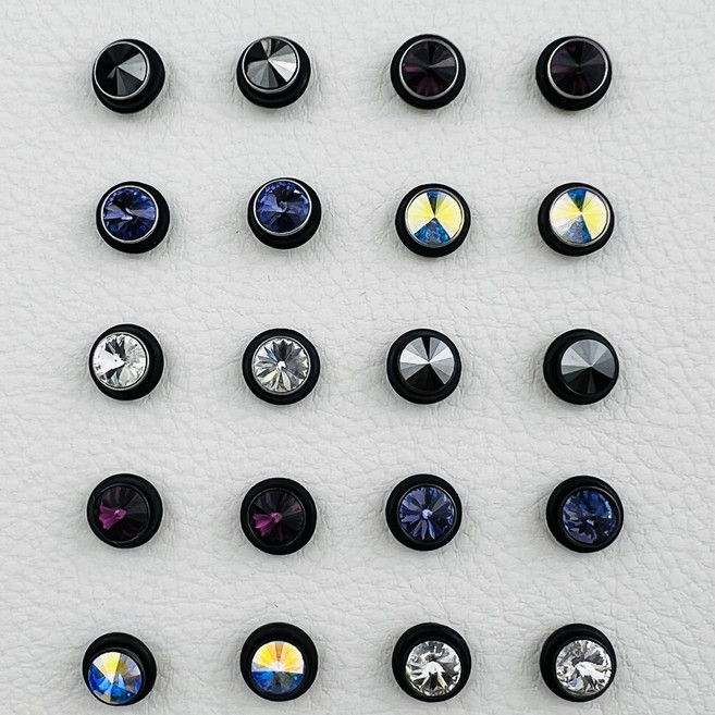 제이투스토리 깔끔한 간지템 고무링 큐빅 덤벨 써지컬스틸 피어싱 6mm 한 쌍 (2PCS)