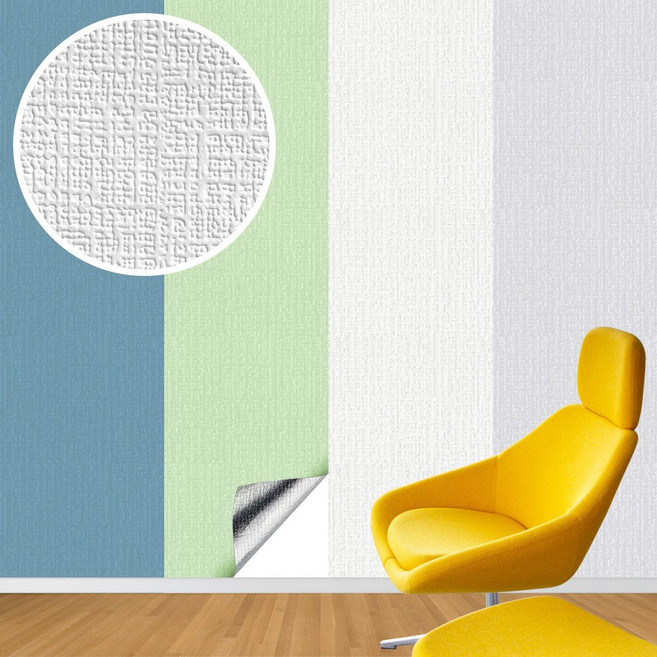 집코리아 스티커처럼 붙이는 단열 실크벽지, 스톤블루