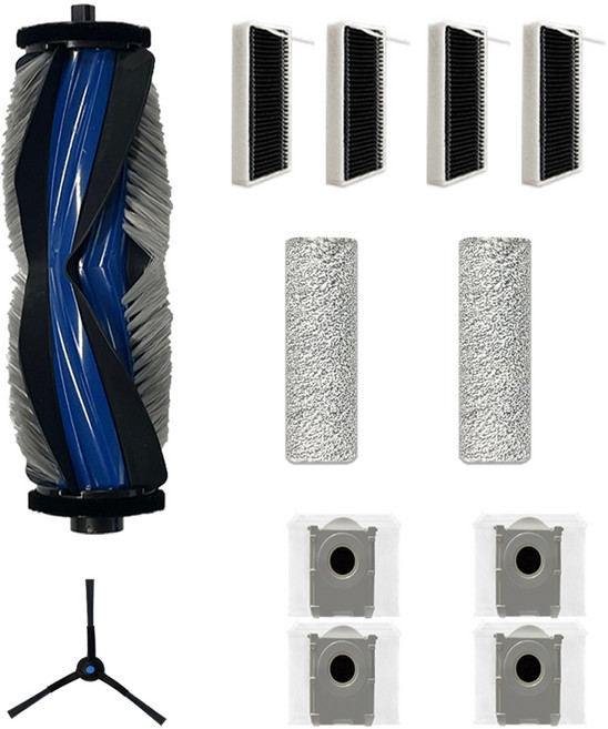 올데이컴퍼니 에코백스 X8 프로 옴니 호환 로봇청소기 소모품 물걸레 더스트백 사이드 브러쉬 필터 걸레 먼지봉투 세트, 1개, 12개 set