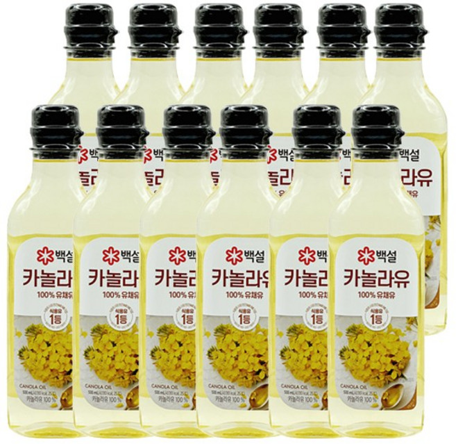 백설 카놀라유, 500ml, 12개