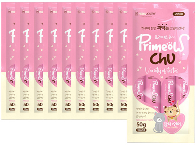 프리미요츄 참치 연어 5p 10개/고양이간식, 300g, 상세페이지 참조