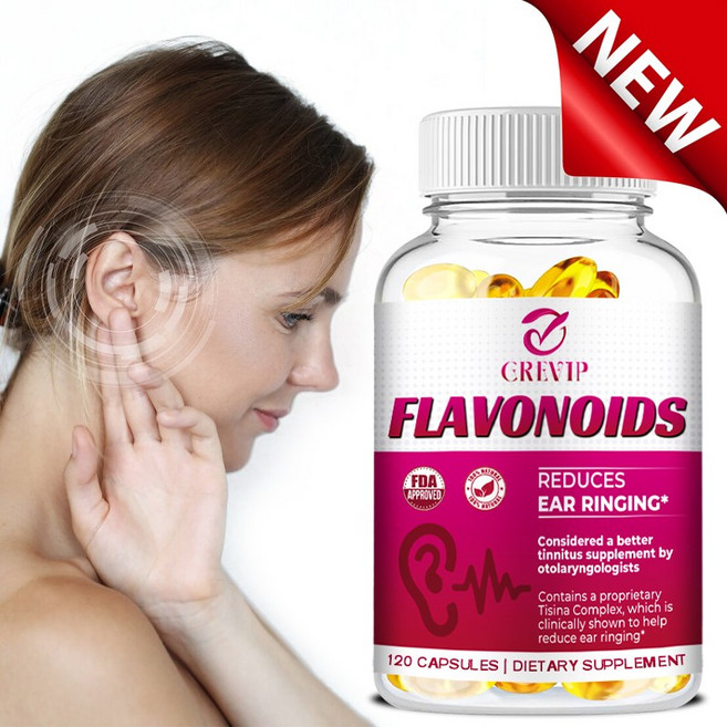 귀 건강 보조제 - 플라보노이드 - 이명 완화 - 이명 개선 보조제 - 건강 보조제, 3개, 60정