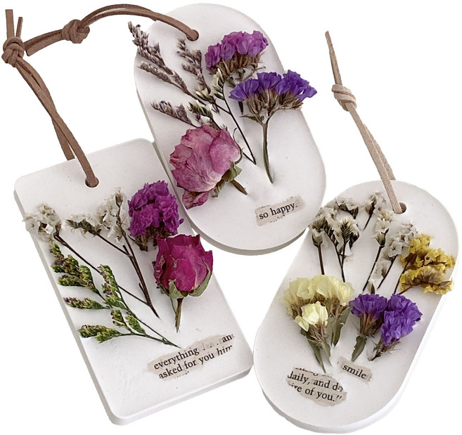 드라이플라워 타블렛 석고방향제 만들기 DIY키트, 화이트머스크, 혼합색상